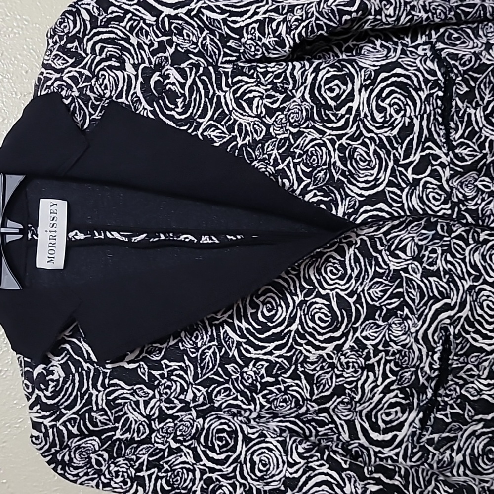 Morrisey Blazer Coat Black and White Floral print women's Size: Small ? - Picture 4 of 15